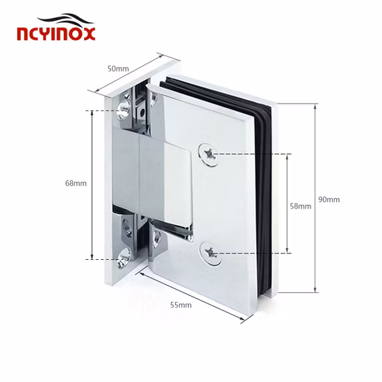 90 度壁からガラスドアヒンジ真鍮バスルームオフセット 5 度ガラスシャワーヒンジ